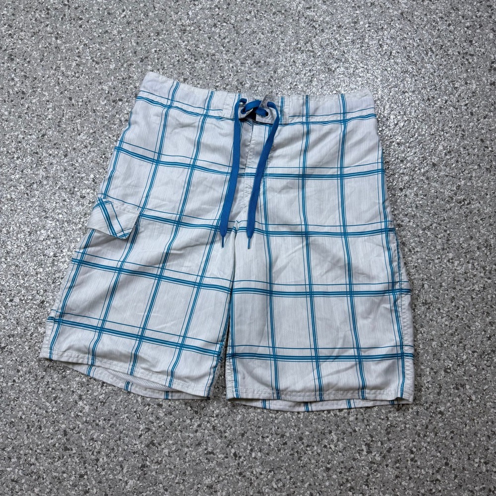Ocean Pacific Board Shorts Men's Medium Plaid Baggy Surf Y2K